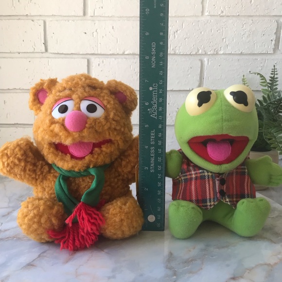 Baby Kermit The Frog & Baby Fozzie Bear Muppets 7" McDonalds 1987 Plush Animal - Picture 2 of 13